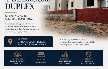 Semi-detached 4 bedroom duplex