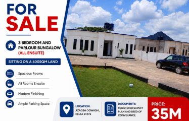 3bedroom and parlour Bungalow ( all ensuite) sitting on a 400sqm land